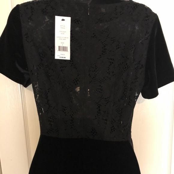 French Connection Aurore lace‎ back black velvet wide Culotte jumpsuit Size 4 - Picture 9 of 13